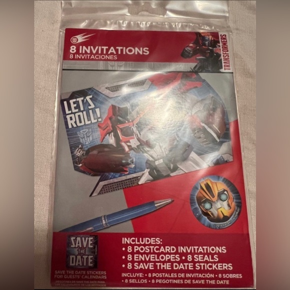 Transformers Movie | PARTY SUPPLIES DUO | Invitations and Napkins - Picture 3 of 5